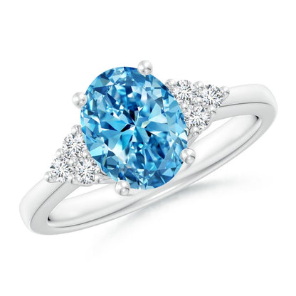 Solitaire Oval Lab grown Fancy Intense Blue Diamond Taylor Ring