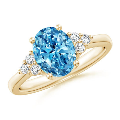 Solitaire Oval Lab grown Fancy Intense Blue Diamond Taylor Ring