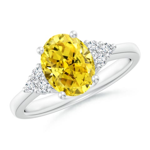 Solitaire Oval Lab grown Fancy Intense Yellow Diamond Taylor Ring