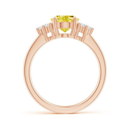 Solitaire Oval Lab grown Fancy Intense Yellow Diamond Taylor Ring