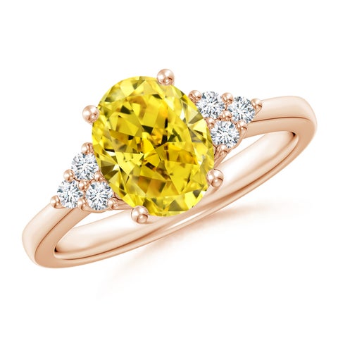Solitaire Oval Lab grown Fancy Intense Yellow Diamond Taylor Ring