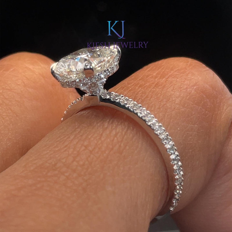 Cushion Lab Grown Diamond Engagement Ring