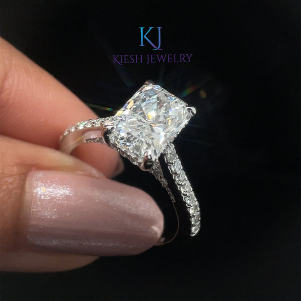 Radiant Cut Lab Grown Diamond Engagement Ring