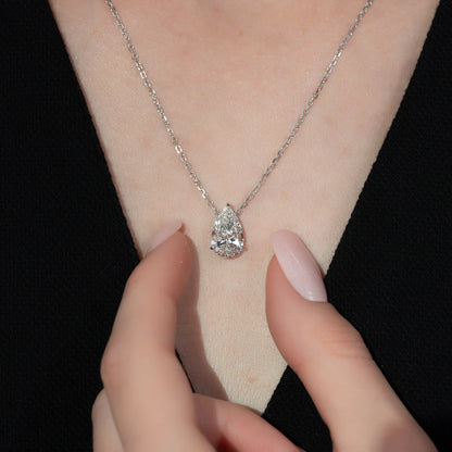 PEAR SHAPED DIAMOND SOLITAIRE NECKLACE