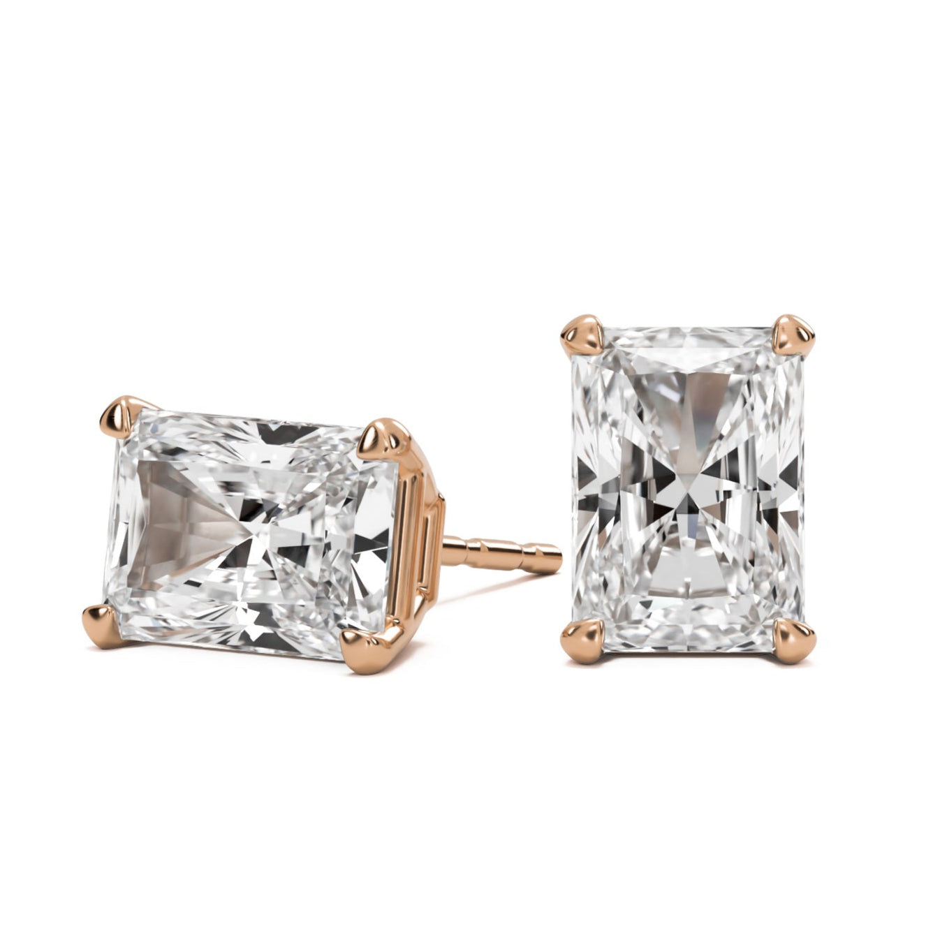 RADIANT CUT DIAMOND STUD EARRINGS
