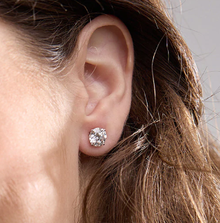 Lab Grown Round Diamond Stud Earrings