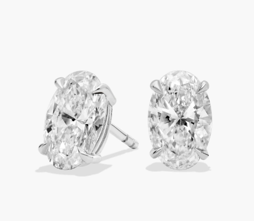 OVAL CUT DIAMOND STUD EARRINGS