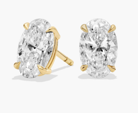 OVAL CUT DIAMOND STUD EARRINGS