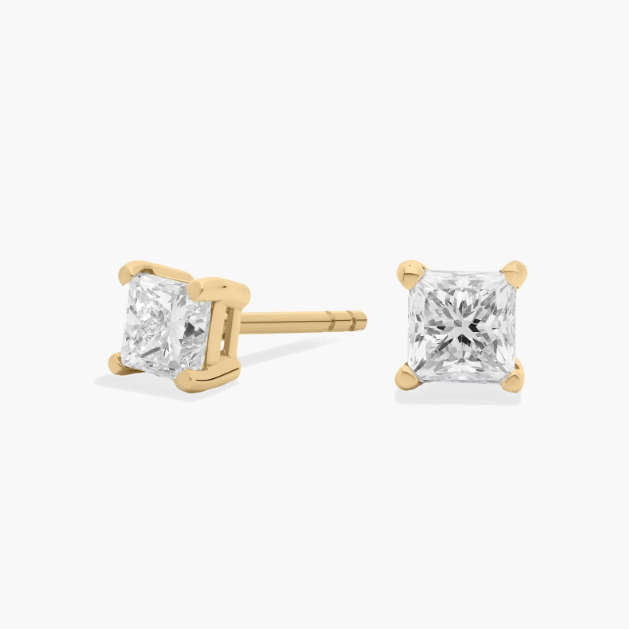 PRINCESS CUT DIAMOND STUD EARRINGS