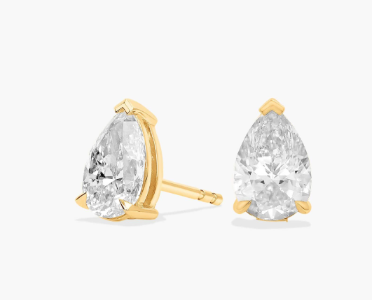 PEAR CUT DIAMOND STUD EARRINGS