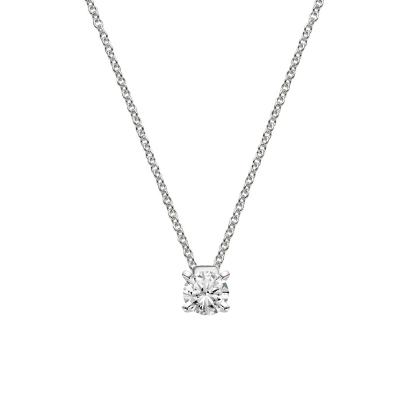 14K ROUND SOLITAIRE NECKLACE