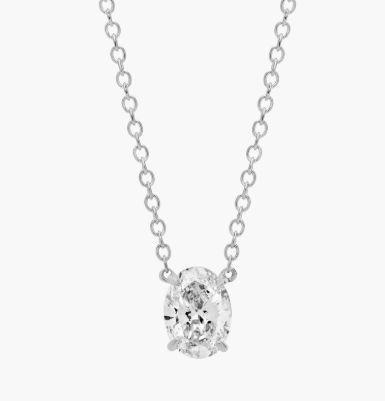 OVAL CUT DIAMOND SOLITAIRE NECKALCE