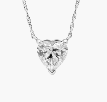 HEART SHAPED DIAMOND SOLITAIRE NECKLACE