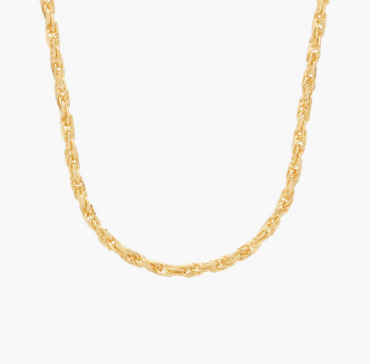 14K White/Yellow Gold Twisted Rope Chain