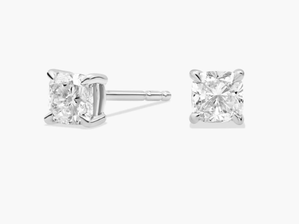 CUSHION CUT DIAMOND STUD EARRINGS