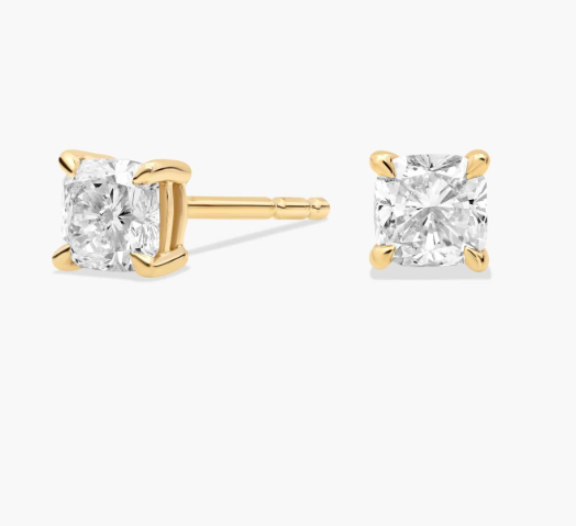 CUSHION CUT DIAMOND STUD EARRINGS