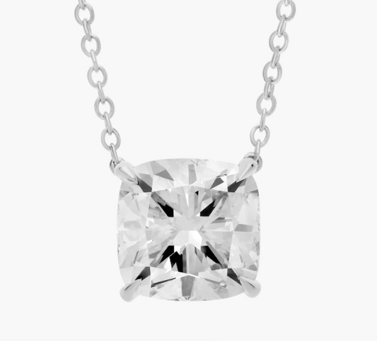 CUSHION DIAMOND SOLITAIRE NECKLACE