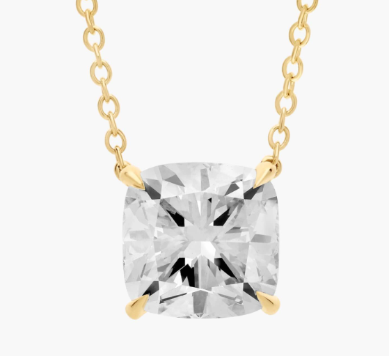 CUSHION DIAMOND SOLITAIRE NECKLACE