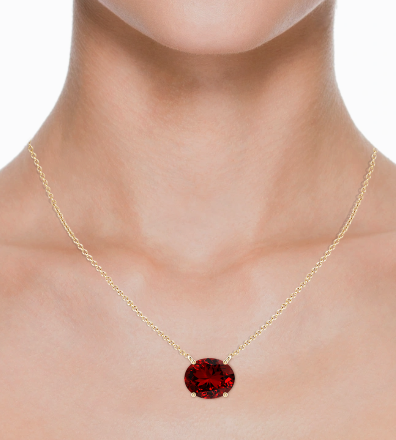 Oval Shaped Ruby Necklace