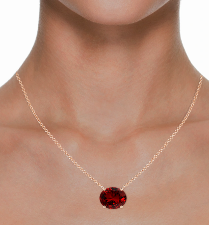 Oval Shaped Ruby Necklace