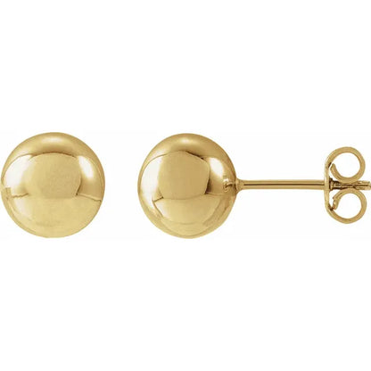 14K Yellow Gold 8 mm Ball Stud Earrings