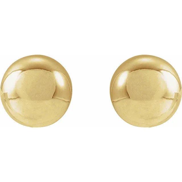 14K Yellow Gold 8 mm Ball Stud Earrings