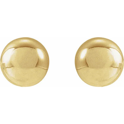 14K Yellow Gold 8 mm Ball Stud Earrings