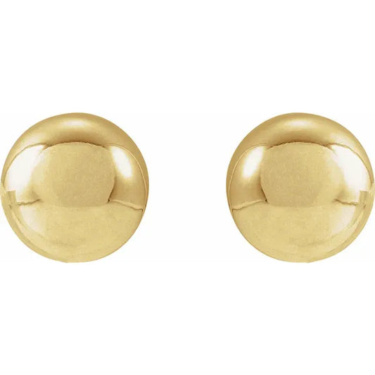 14K Yellow Gold 8 mm Ball Stud Earrings