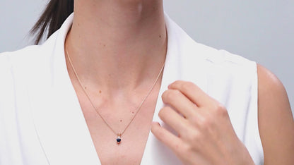 Blue Sapphire Heart Solitaire Necklace