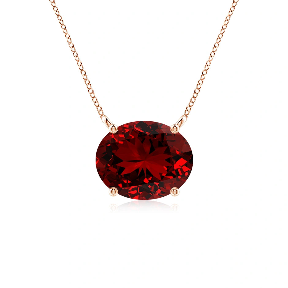 Oval Shaped Ruby Necklace