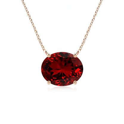 Oval Shaped Ruby Necklace