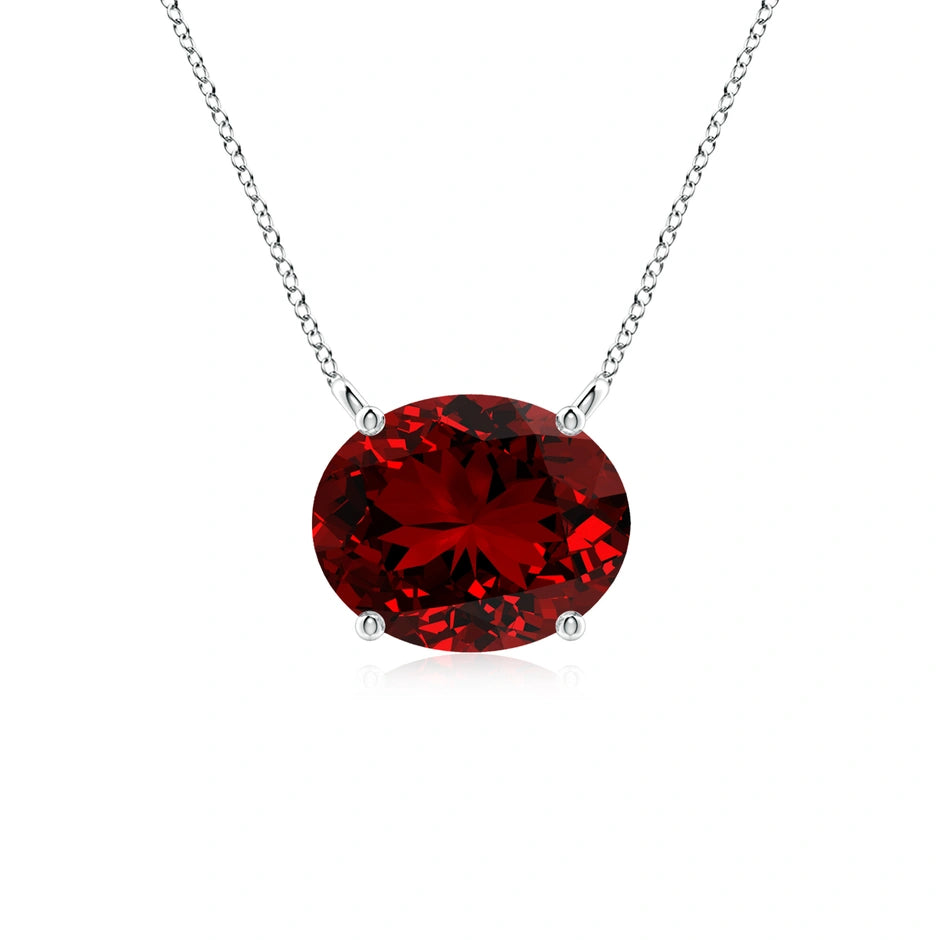 Oval Shaped Ruby Necklace