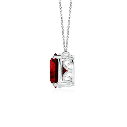 Oval Shaped Ruby Necklace