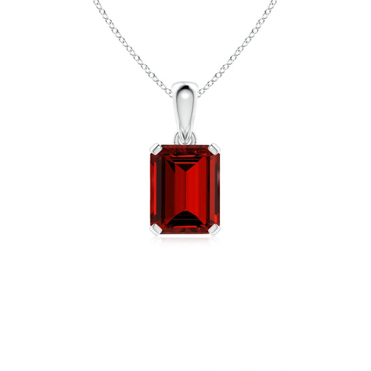 Emerald Cut Ruby Necklace
