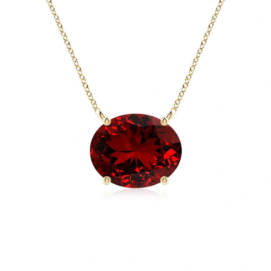 Oval Shaped Ruby Necklace