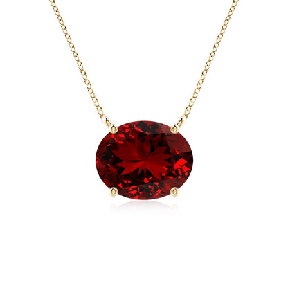 Oval Shaped Ruby Necklace