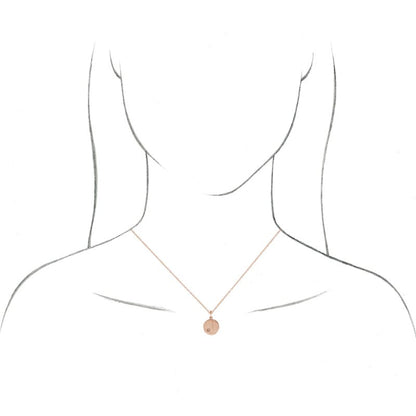 14K Gold & Diamond Engravable Disk Initial Necklace