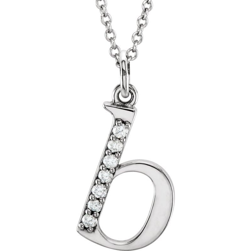 14K Gold Diamond Lowercase Initial 16" Necklace