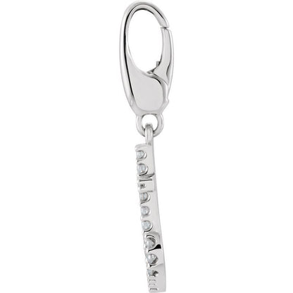 14K White Diamond Anchor Charm