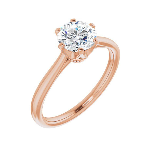 14K Gold Round Solitaire Engagement Ring