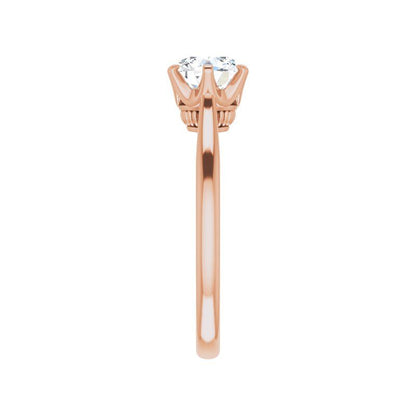 14K Gold Round Solitaire Classic Engagement Ring