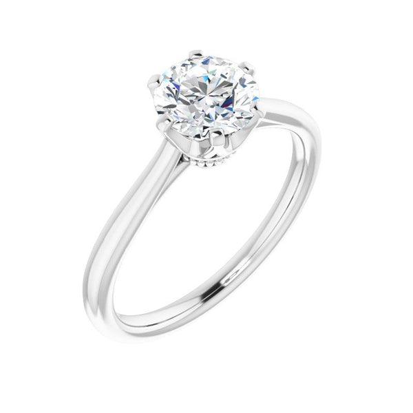 14K Gold Round Solitaire Engagement Ring