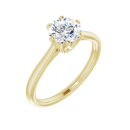 14K Gold Round Solitaire Classic Engagement Ring