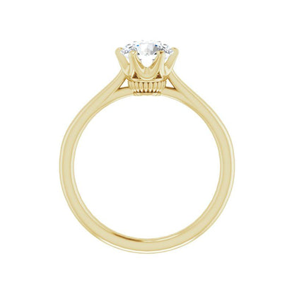 14K Gold Round Solitaire Classic Engagement Ring