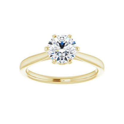14K Gold Round Solitaire Classic Engagement Ring