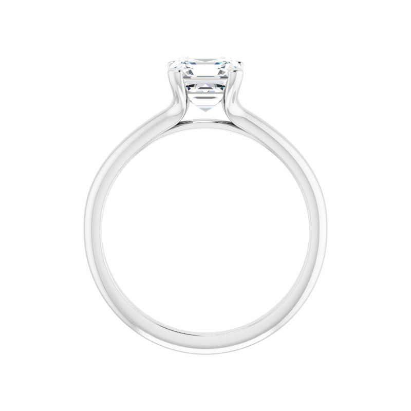 14K Gold Asscher/ Princess Solitaire Engagement Ring