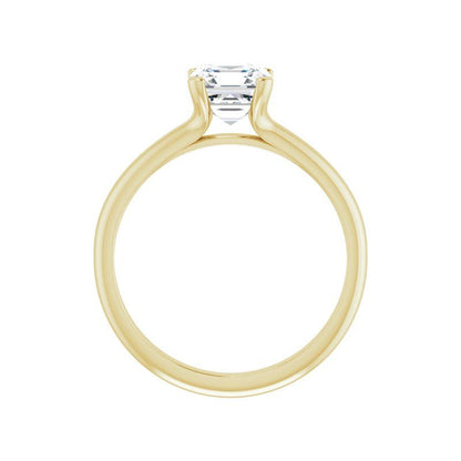 14K Gold Asscher/ Princess Solitaire Engagement Ring