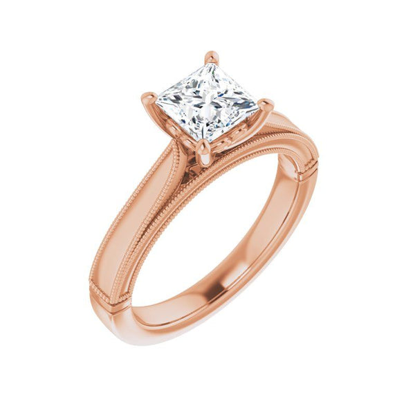 14K Gold Princess Diamond Engagement Ring