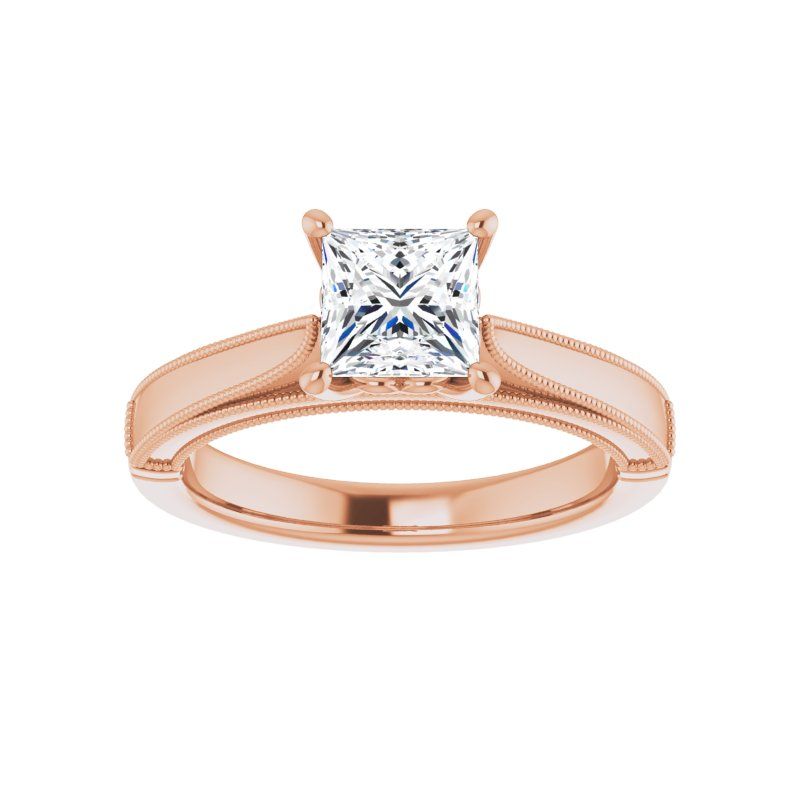 14K Gold Princess Diamond Engagement Ring