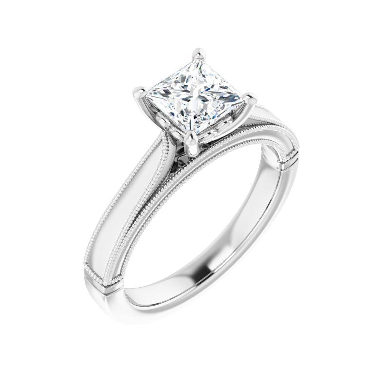 14K Gold Princess Diamond Engagement Ring